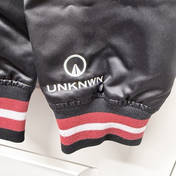 UNKNWN X Mitchell and Ness X Miami HEAT My Towns Black Satin Jacket Size M NWT - Picture 9 of 13